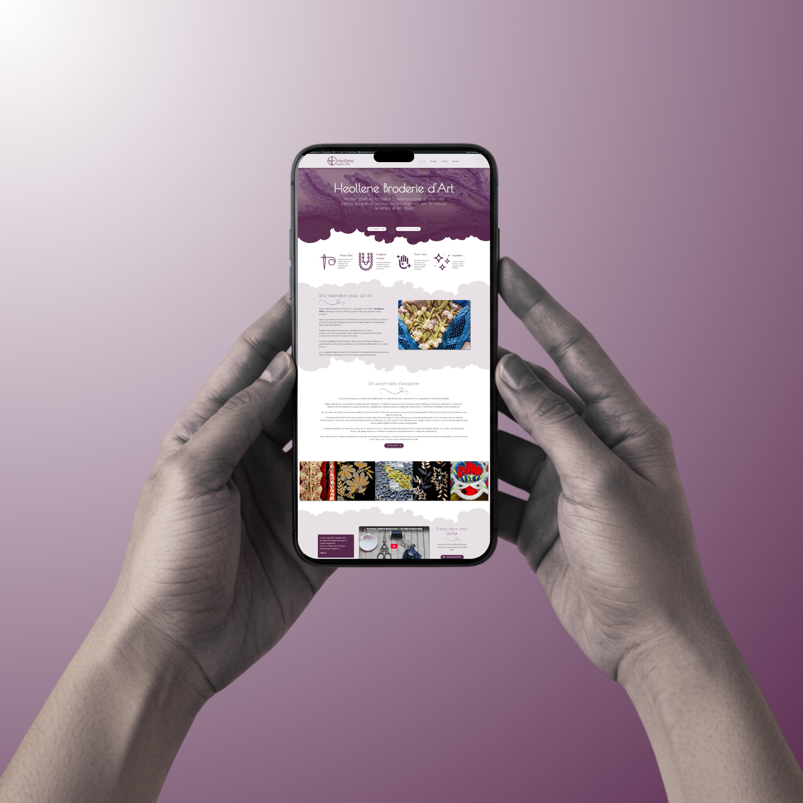 Visualisation du site Heollene sur mobile