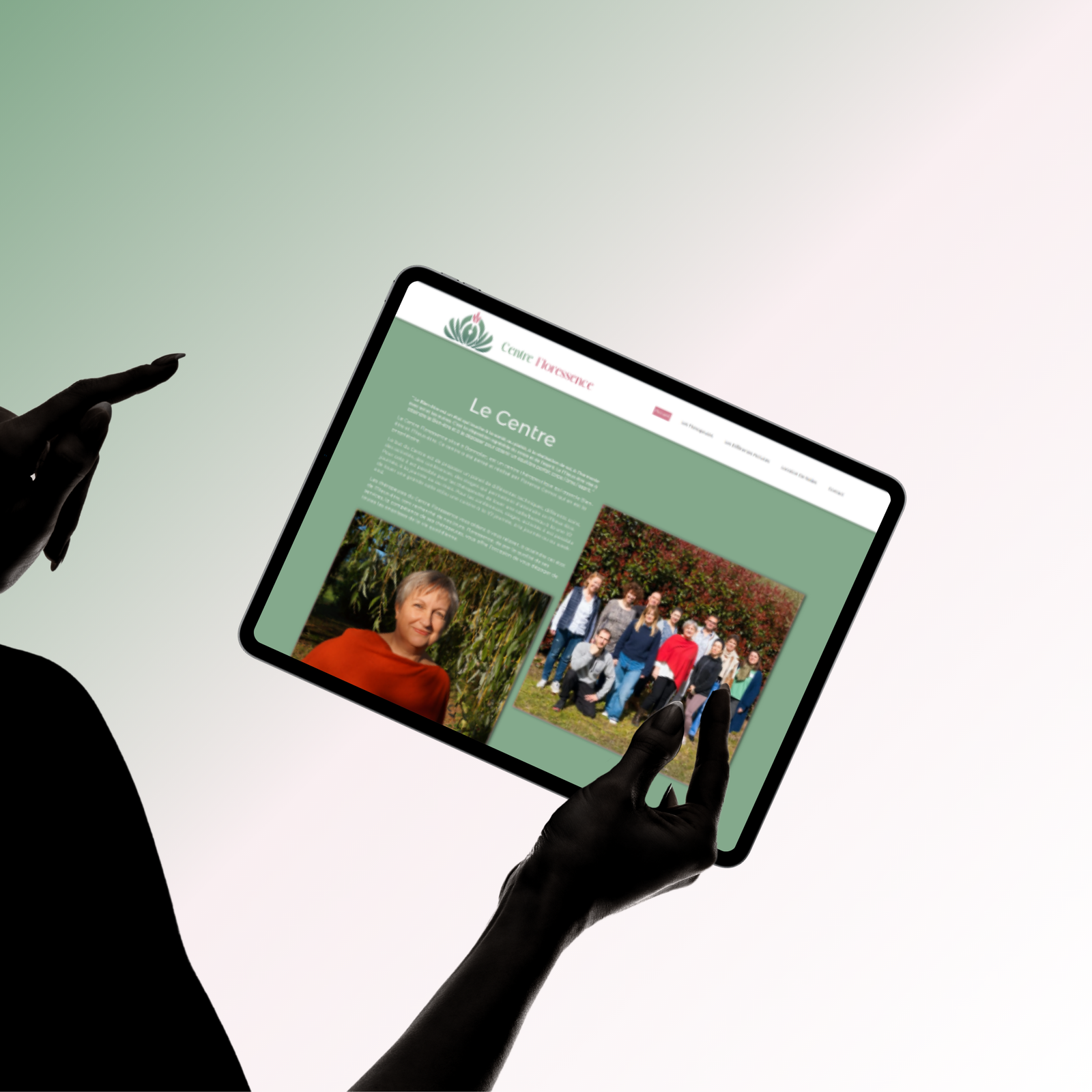 Visuel site fictif Centre Flo sur tablette